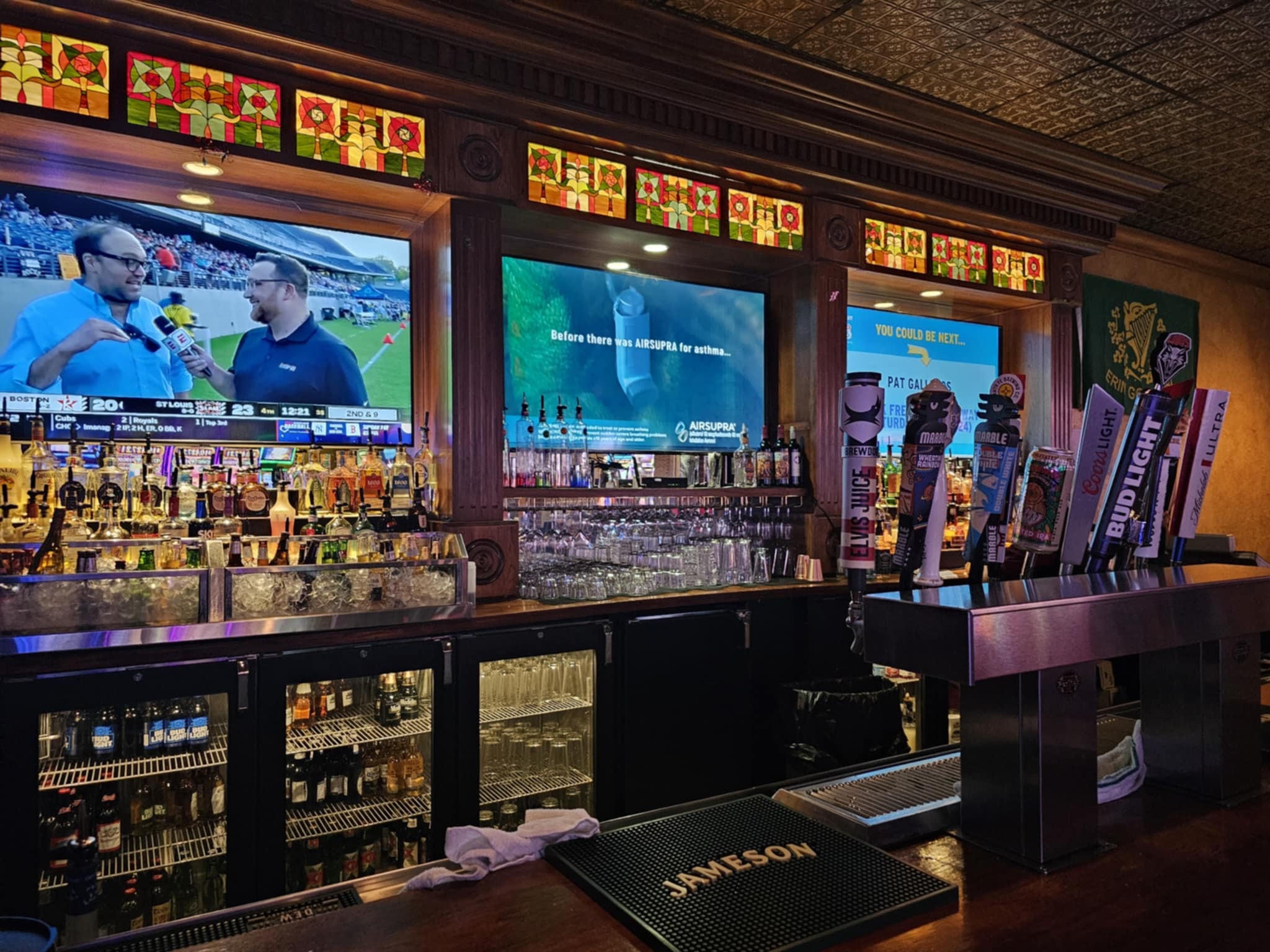 Entrance to the Pub Lounge at Route 66 Casino Hotel in Albuquerque with neon signage and Route 66 branding