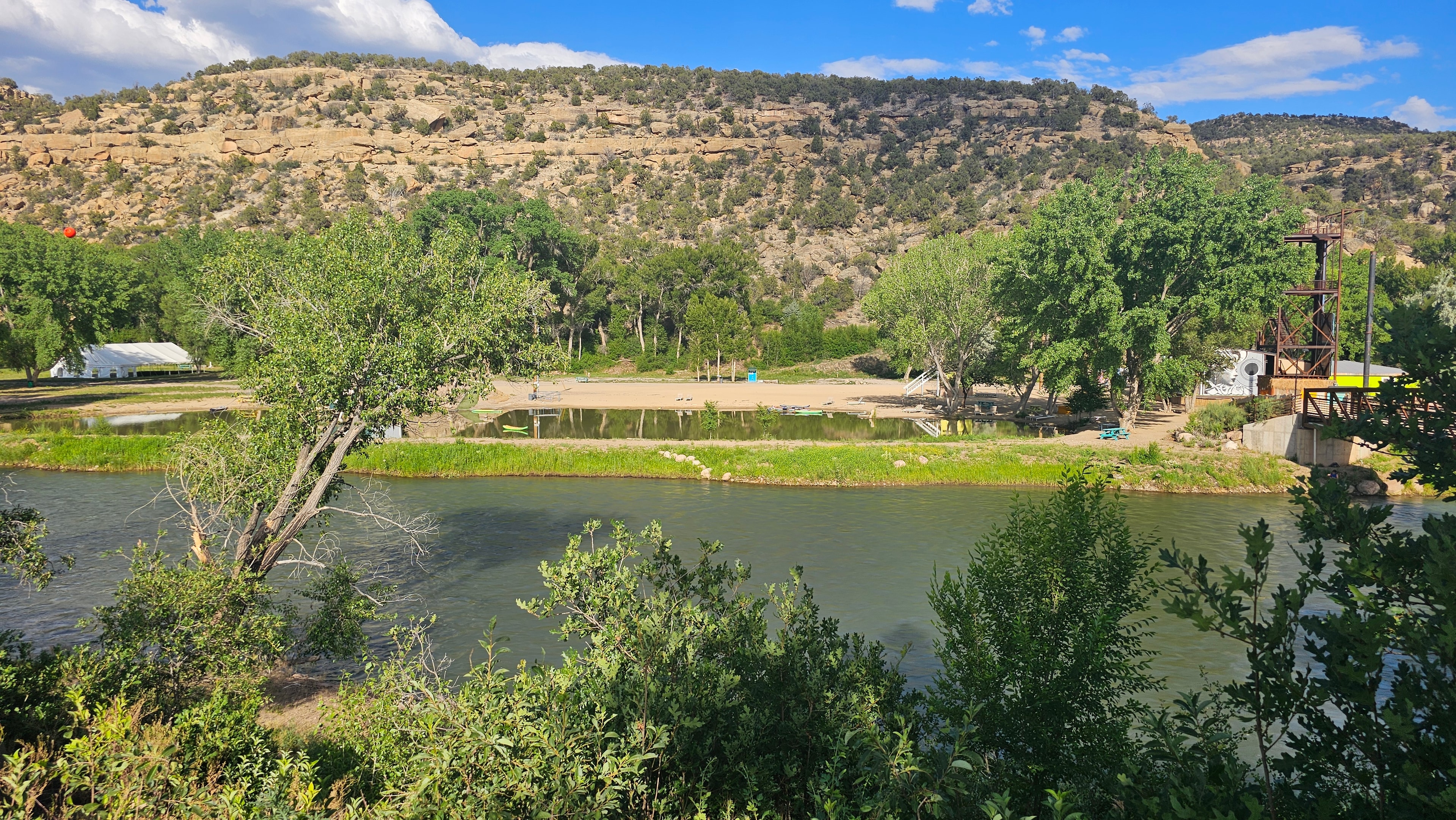 Overview of Tico Time River Resort on the Animas River, Aztec, NM