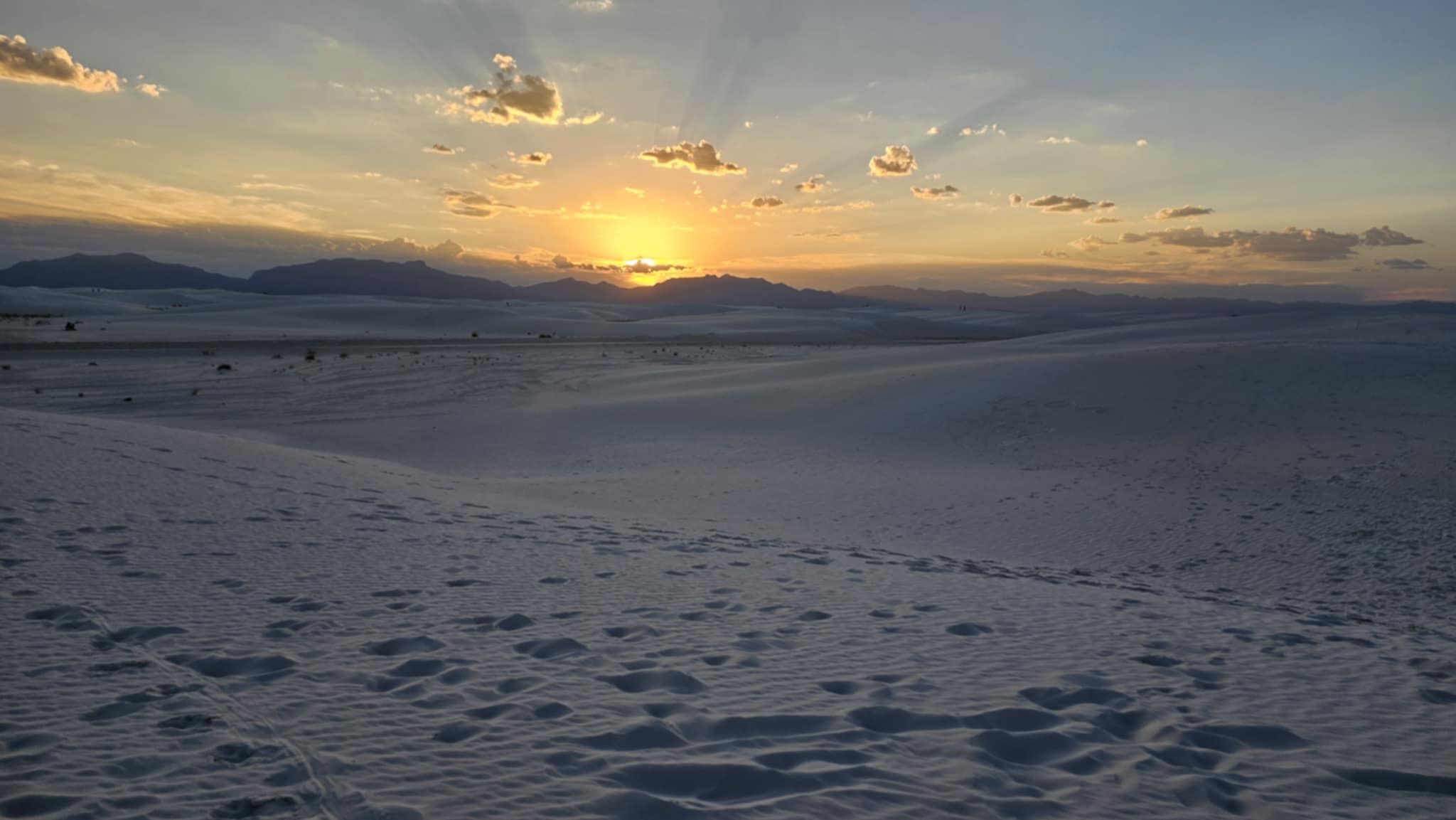 Sunset over White Sands National Park